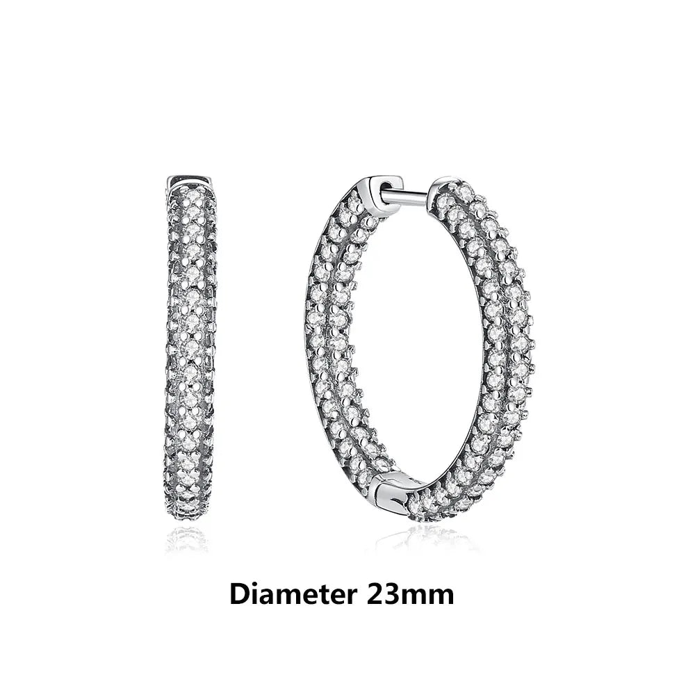 Original 925 Sterling Silber Ohrringe 2025 Stecker Creolen Kristall Ohrringe für Damen Roségold Krone Herz Unendlichkeit Biene Ohrring Schmuck