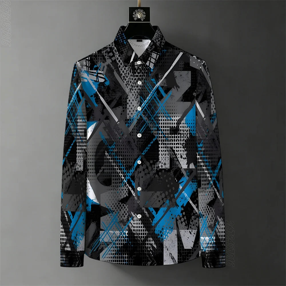 Men's Abstract Graffiti Print Casual Shirt