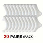 5/10/20 Pairs Neutral Solid Color Round Neck Socks Spring Autumn Sweat Absorbing Breathable Comfortable All-season Sports Socks