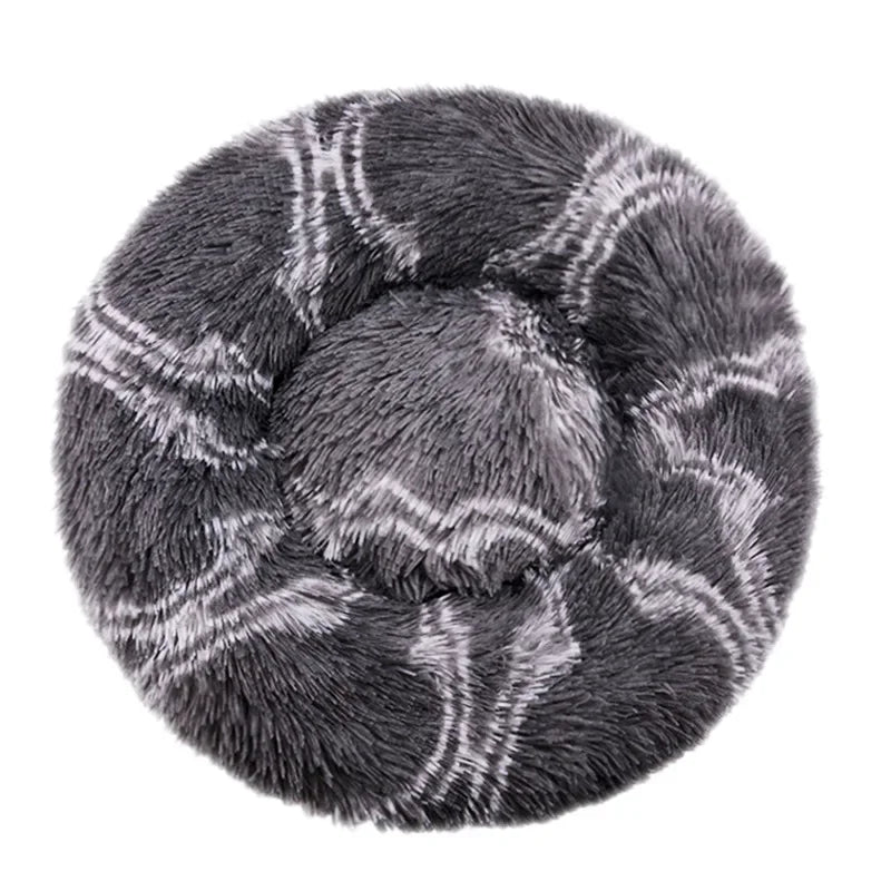 40-90cm Rundes Haustierbett für große Hunde Super Weiches Katzenbett Langes Plüsch Hundebett für mittlere Hunde Winter Warmes Schlafplatz
