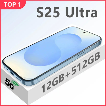 Global Version S25 Ultra Smartphone  Android,6.8 inch,12GB RAM,512GB ROM,Dual SIM,Mobile phone,Google Play Store,24+48MP,6800mAh