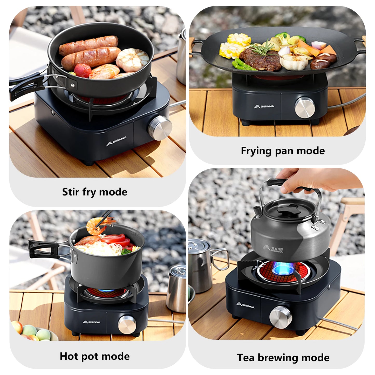 BISINNA 4000W High-power Infrared Stove Portable Lightweight Gas Burner Split Type Stove Outdoor Camping Supplies Picnic Hiking