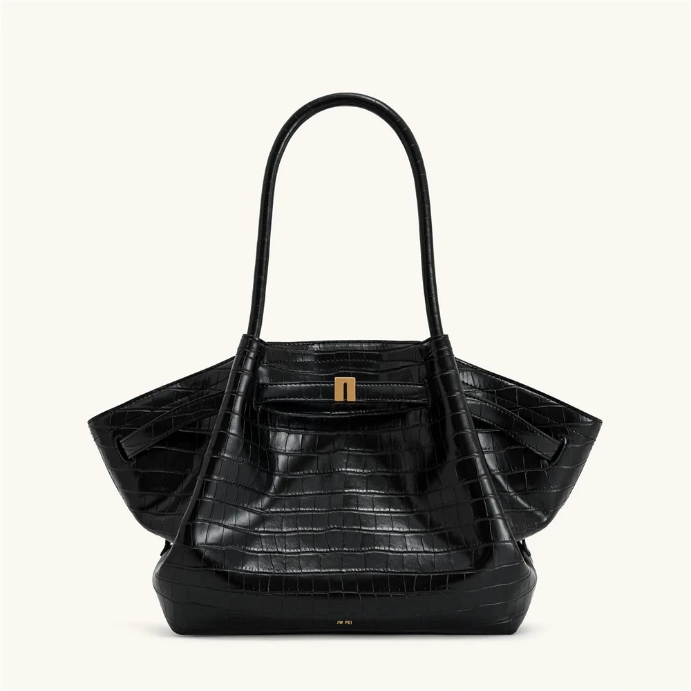 JW PEI 2025New Women's Canvas Brown Crossbody Shoulder Bag Mini Vegan Leather Tote Bag Handbag Dumpling Bag High Quality Leather
