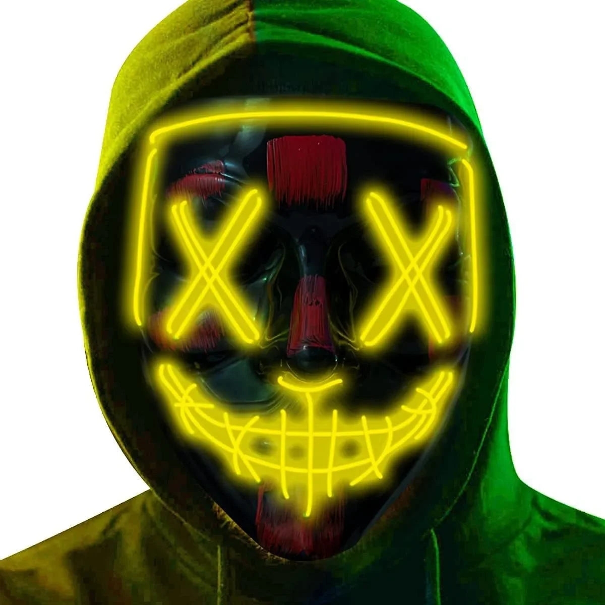 LED Light Up Halloween Mask Scary Cosplay Mask Festival Masquerade Carnival Party Costume Gift
