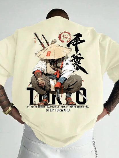 Anime Samurai Tokyo Warrior 100% Baumwolle Herren Damen T-Shirt Sommer Herbst Täglich Outdoor Sport Freizeit Locker Street Kurzarm