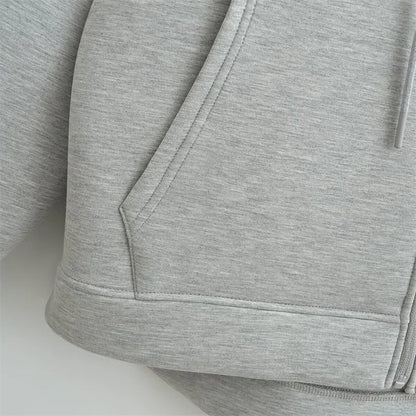Winter Women's Zipper Hoodie High Street Unisex style Double Pockets Oversize Loose Sweatshirts Outerwear Top