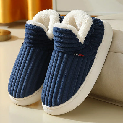 Soft Sole Fur Slippers Women Winter Warm Fuzzy Plush Shoes