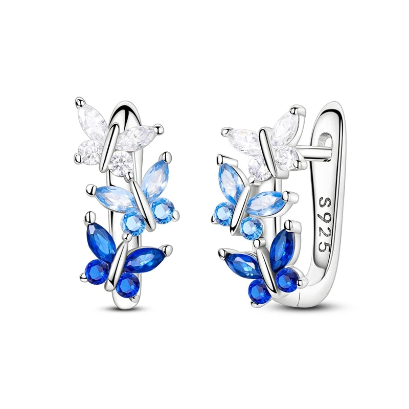 925 Sterling Silver Hoops Earrings Hypoallergenic Hoops Earrings With Zirconia Fashion High Quality Jewelry for Women Girls