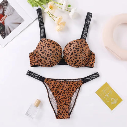Women's New Fashion Sexy Lingerie Sporty Classic Padded Adjustable push up V Lingerie Set S Underwear Set