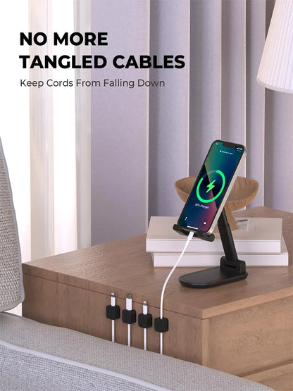 Strong Adhesive Cable Clips - Under Desk Cord Holder