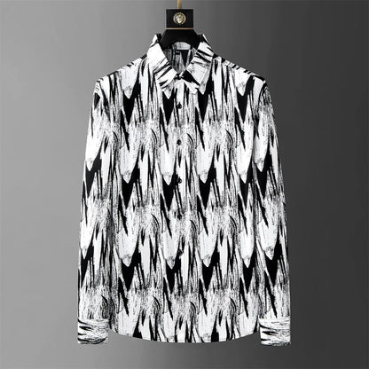 Men's Luxury Print Long Sleeve Casual Shirt