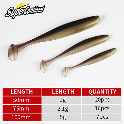 2021 Supercontinent shiner 50mm 75mm 100mm Fishing Lures soft Artificial Bait easy for hooking up big pike