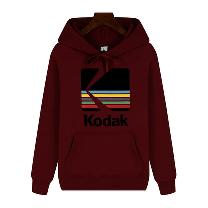 Kodak Brand Fashion Retro Y2K Print Autumn and Winter Men Sports Hoodie Outdoor Casual Casual Comfortable Street Jacket Clothing