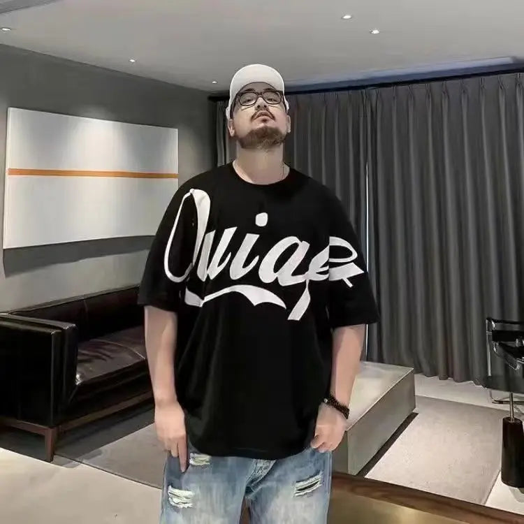 Men's Oversized Alphabet Print T-Shirt | 5XL