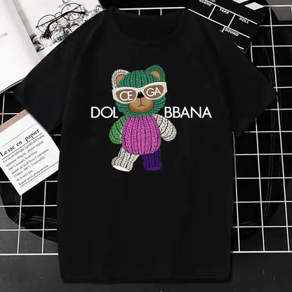 Kaufen Sie modische T-Shirts, kurzärmelige T-Shirts mit Sommer-Buchstabenmuster, lockere und atmungsaktive Eltern-Kind-Freizeit-T-Shirts