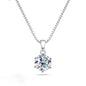 JoyceJelly 1 CT Real Moissanite Pendant Necklace For Women Royal Blue Color Moissanite 925 Sterling Silver Wedding Fine Jewelry