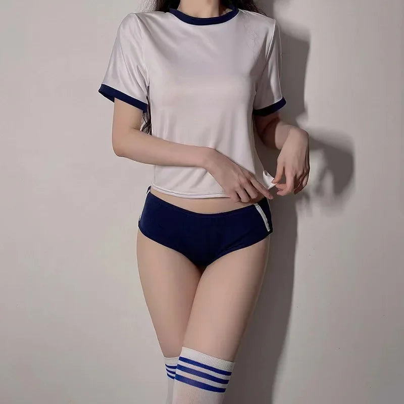 Cosplay Kostüme Schuluniform Rollenspiel Bekleidung Frauen Süßer Minirock Enges Blusen-Set College Mädchen Anime Bühnenshow