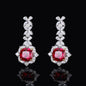 Bellux Fine Jewelry S925 Silver Hot Sale Synthetic Zircon Emerald Sapphire Ruby Luxury Earrings for Women