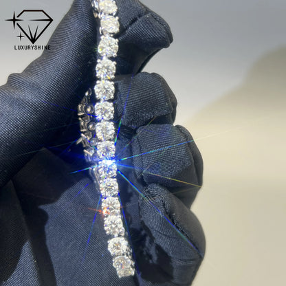 18K White Gold Diamond Tennis Bracelet VVS-VS1 IGI Certified