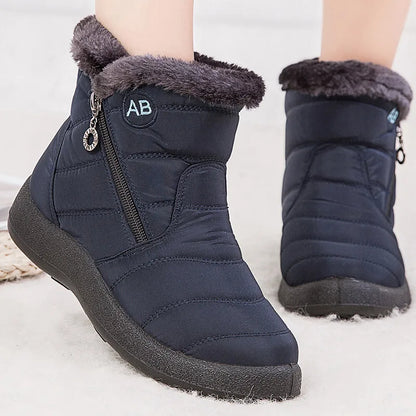 Women's Boots Women's Ankle Boots With Fur Winter Shoes Women Low Heels Winter Boots Snow Waterproof Winter Footwear