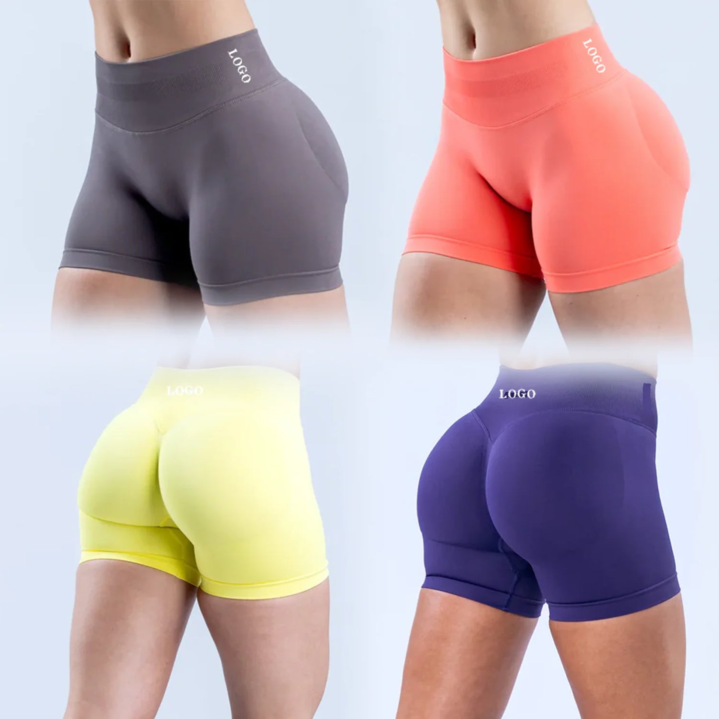 df Dynamic Shorts 4.5" Women's Seamless Yoga Shorts High Waisted Butt Lifting Breathable Workout Gym Running Comfort