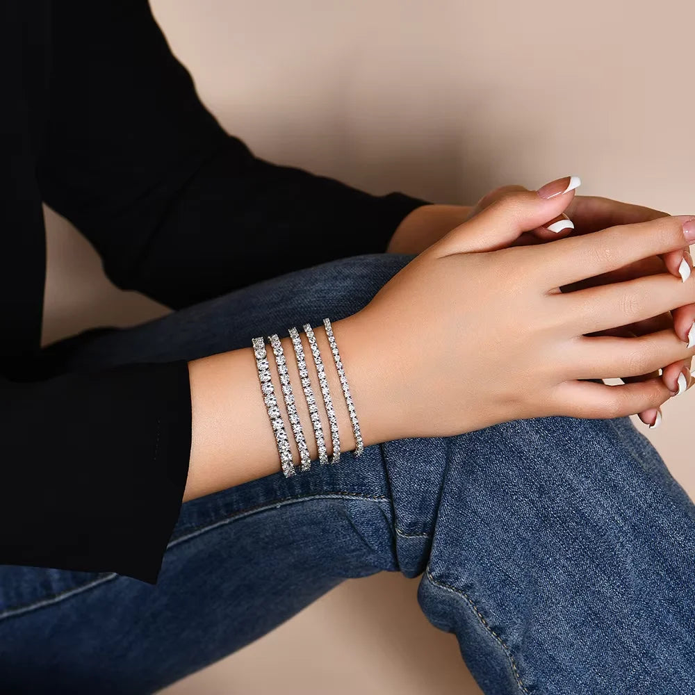 Serenity 3mm 4mm 5mm Moissanite Tennis Bracelet For Women Man Gift S925 Sterling Silver Plated 18K Moissanite Hand Chain Jewelry