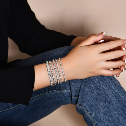 Serenity 3mm 4mm 5mm Moissanite Tennis Bracelet For Women Man Gift S925 Sterling Silver Plated 18K Moissanite Hand Chain Jewelry