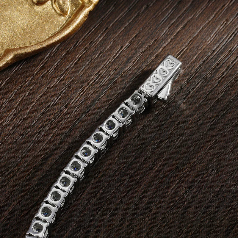 KNOBSPIN D Color Moissanit Tennis Halskette 925 Sterling Silber vergoldet 18k Gold Halskette für Damen Herren Hiphop Party Schmuck