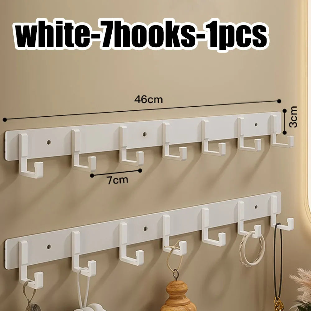 Punch-free wall-mounted living room clothes hanger load-bearing hook towel bathroom wall strong adhesive hanger