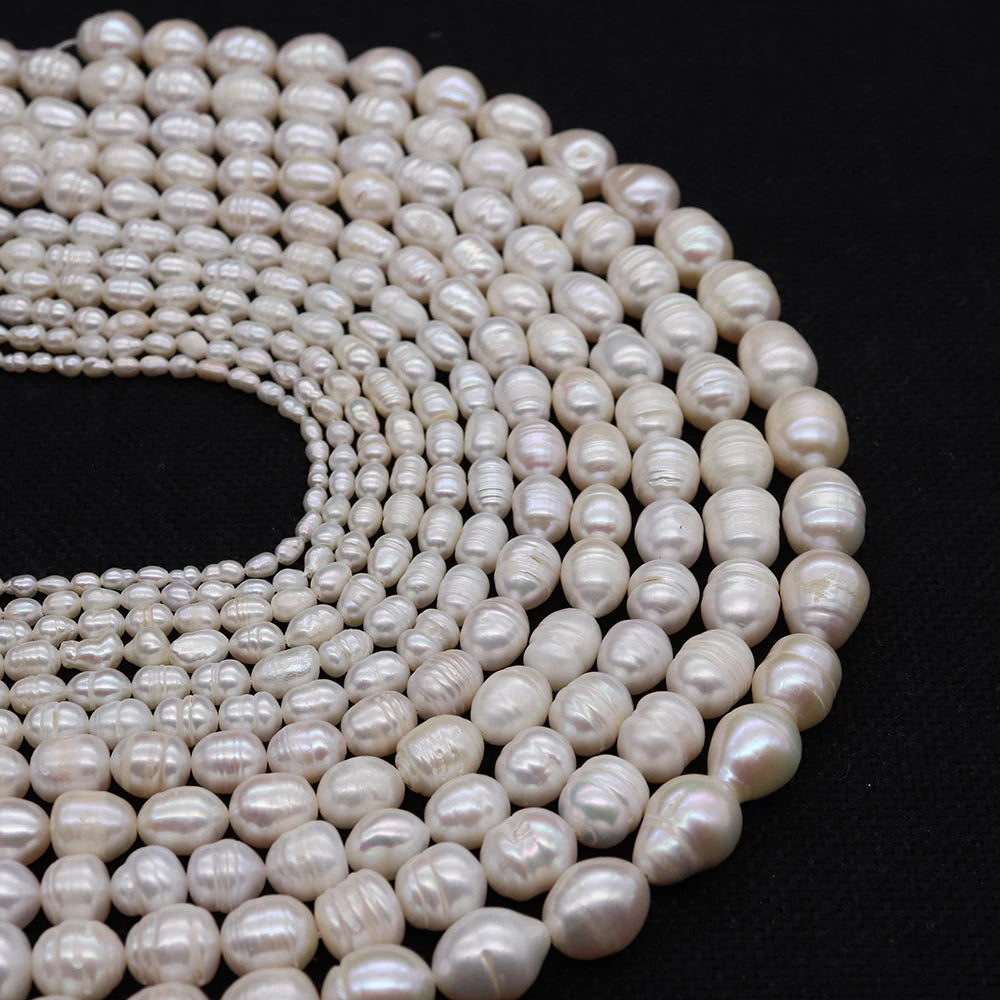 Natural Freshwater Pearl Beads Rice Isolation Loose Beaded for Jewelry Making DIY Personality Bracelet Necklace Accessories Gift