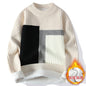 Neue Winter Herren Fleece Warme Strickpullover Mann O-Ausschnitt Gestreifte Freizeitpullover Gute Qualität Männliche Pullover Winterkleidung 4XL