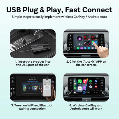 OTTOCAST Play2 Video Pro Carplay Ai Box Kabelloser Android Auto Adapter Integriertes Youtube Netflix Für VW Benz Ford 99% der Autos