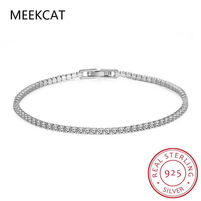 D VVS1 Moissanite Tennis Bracelet Original s925 Sterling Silver 2mm/4mm/5mm Full Diamond Bracelets for Women Man Gift