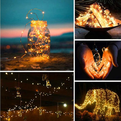 Solar Fairy Lights Garden String with 8 Modes Waterproof Copper Wire for Patio Yard Trees Christmas Party Garden OutdoorDecor
