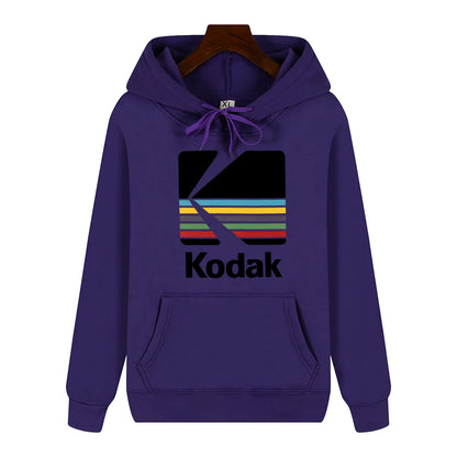 Kodak Brand Fashion Retro Y2K Print Autumn and Winter Men Sports Hoodie Outdoor Casual Casual Comfortable Street Jacket Clothing