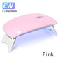 6W Mini Nail Dryer Machine Portable 6 LED UV Manicure Lamp Home Use Nail Lamp For Drying Polish Varnish With USB Cable
