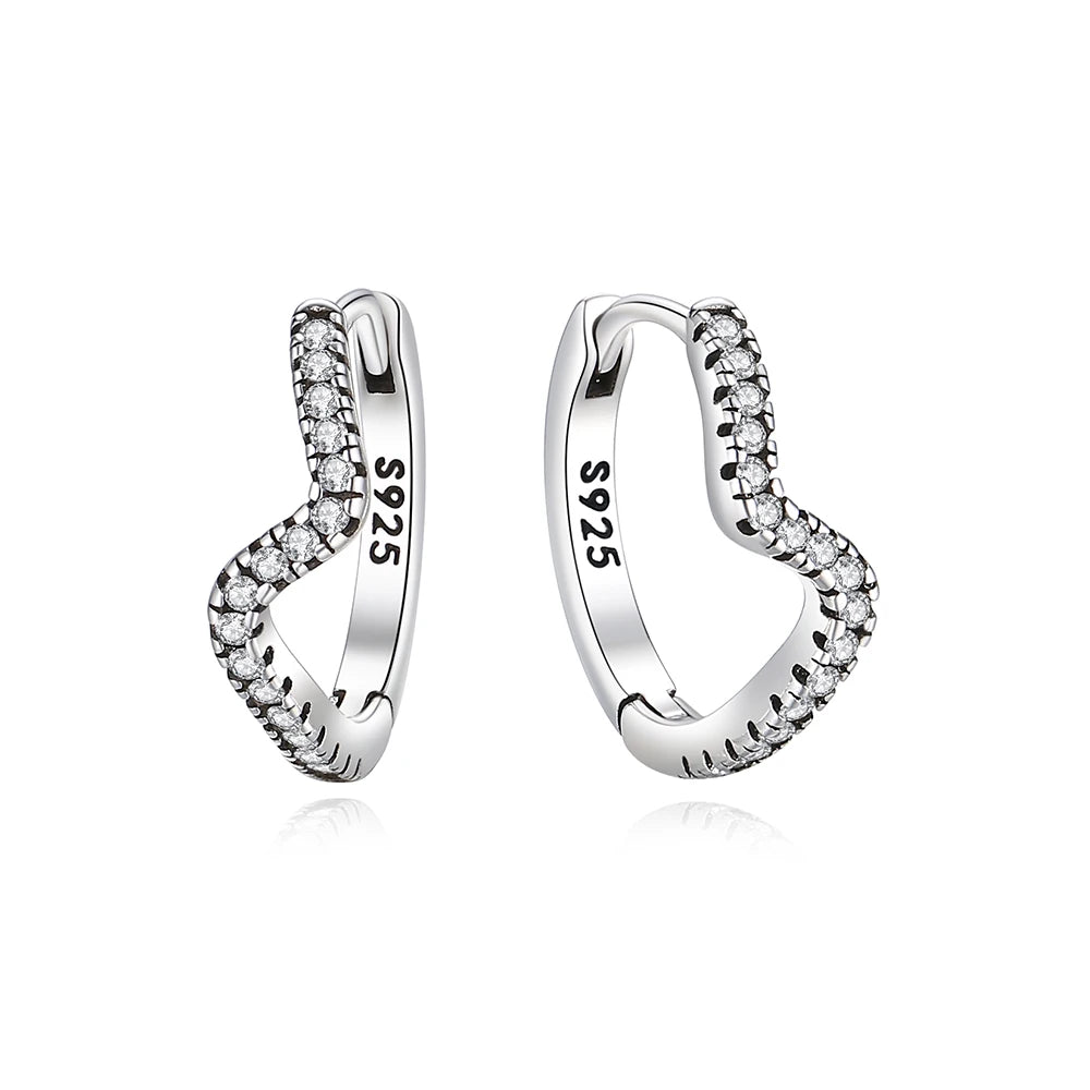 Original 925 Sterling Silber Ohrringe 2025 Stecker Creolen Kristall Ohrringe für Damen Roségold Krone Herz Unendlichkeit Biene Ohrring Schmuck