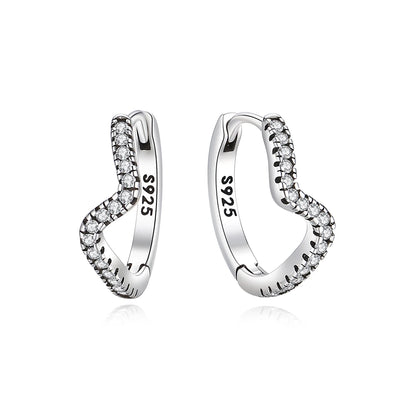 Original 925 Sterling Silber Ohrringe 2025 Stecker Creolen Kristall Ohrringe für Damen Roségold Krone Herz Unendlichkeit Biene Ohrring Schmuck