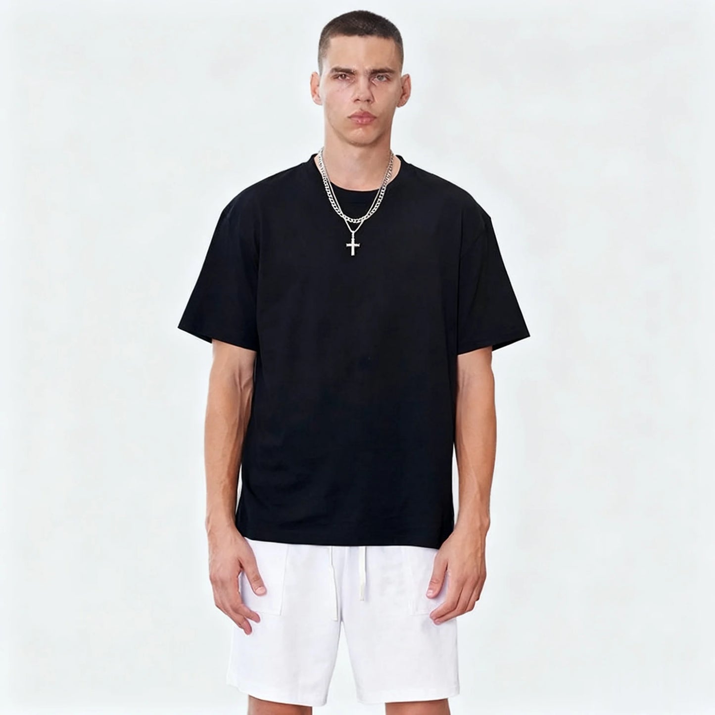 Grafikdruck Baumwoll-T-Shirt für Herren und Damen, leger, atmungsaktiv, Kleidung für die Familie, Rundhals, Kurzarm-Oberteil
