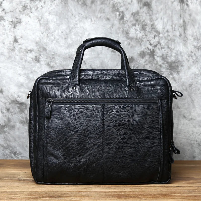Fashion Leder Herren Aktentasche Top-Layer Rindsleder Business Handtasche Casual Umhängetasche für 15 Zoll Laptop Tasche NZPJ