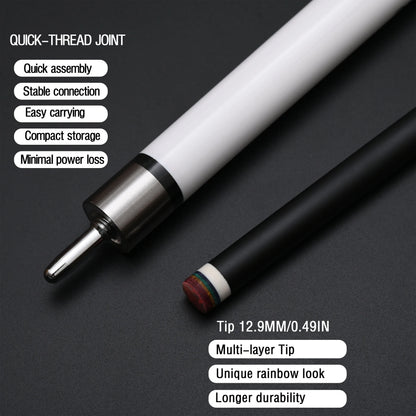 White Fiberglass Pool Stick with Dragon Artwork & Premium Automotive Paint Grip