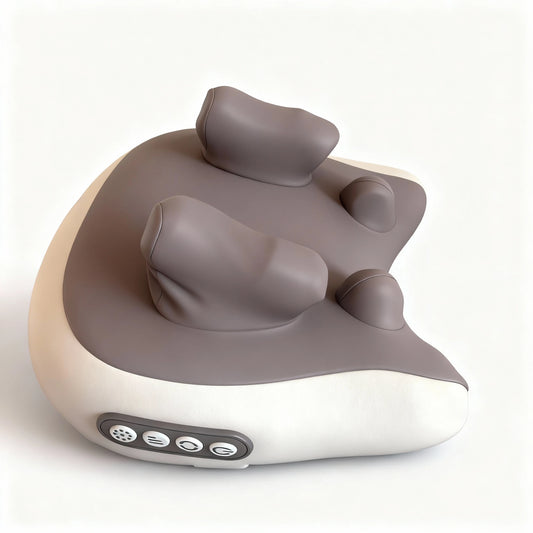 Gray and beige electronic device on a white background