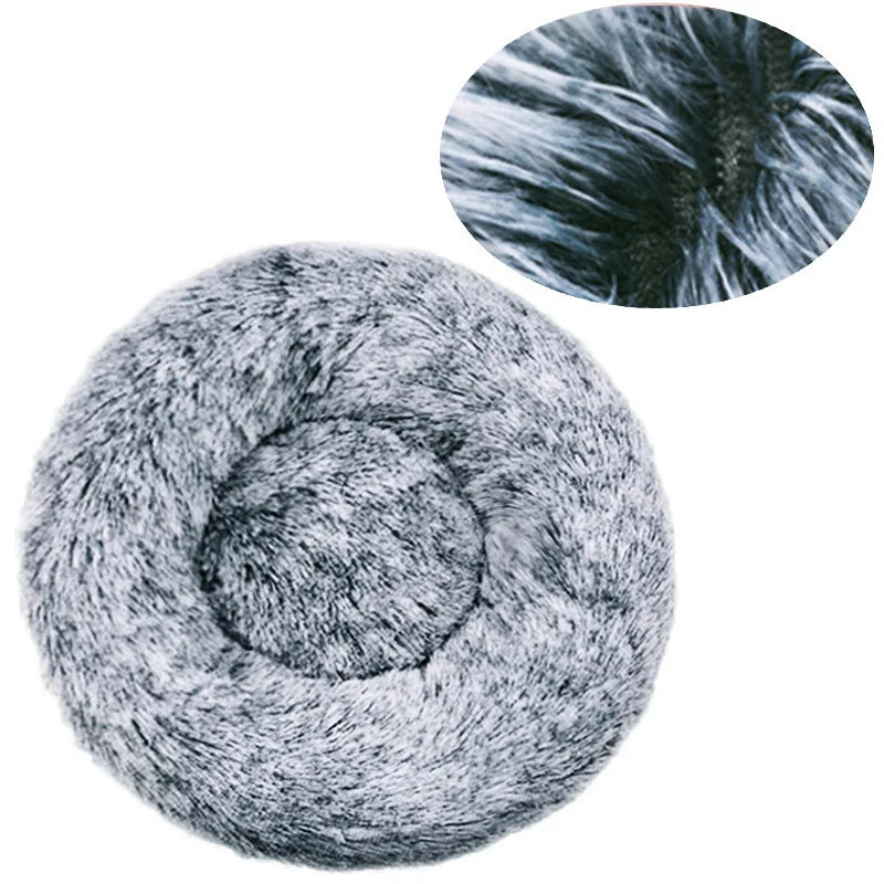 40-90cm Rundes Haustierbett für große Hunde Super Weiches Katzenbett Langes Plüsch Hundebett für mittlere Hunde Winter Warmes Schlafplatz