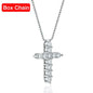 3mm 4mm 5mm Moissanite Cross Necklace GRA Certified S925 Silver Jesus Pendant Neck Chain for Women Engagement Bridal Fine Jewely