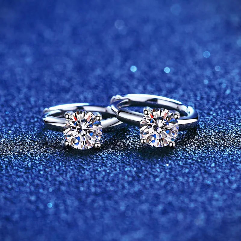 Moissanite Small Hoop Earrings Lab Diamond Hoop Huggies Earrings Sterling Silver Cartilage Earrings for Women Girls Teens