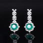 Bellux Fine Jewelry S925 Silver Hot Sale Synthetic Zircon Emerald Sapphire Ruby Luxury Earrings for Women