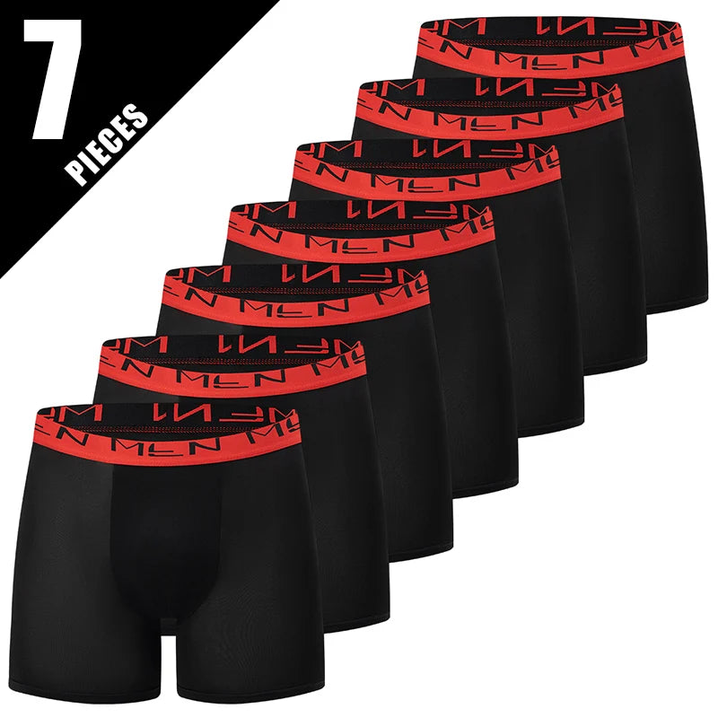 4/5/10 Pcs Fashionable Men's Long Underwear Casual Boyshort Youth Sports Shorts Comfortable Breathable Stretch Shorts Underwear