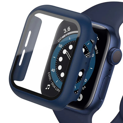 Displayschutzfolie aus gehärtetem Glas+Abdeckung für Apple Watch Zubehör 45mm 41mm 44mm 40mm 42mm Displayschutzfolie Apple Watch Hülle Serie 9 4 5 6 SE 7 8