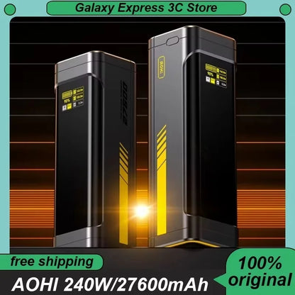 AOHI The Future Starship Power Bank 240W 27600mAh Large Capacity LED Display Power Bank with 3FT C-C Cable Two-way Quick Charge