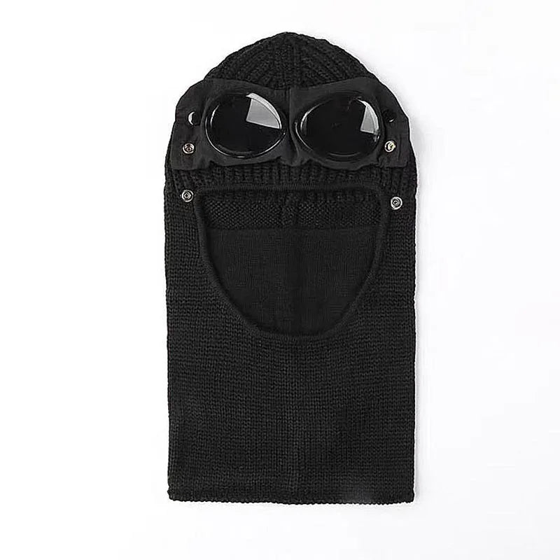 1 Stück Trendige Herbst-Winter-Warme Mützen Pilotenbrille Männer Frauen Ohrenschutz Winddichtes Radfahren Vollgesichtsbedeckung Warme Strickmütze